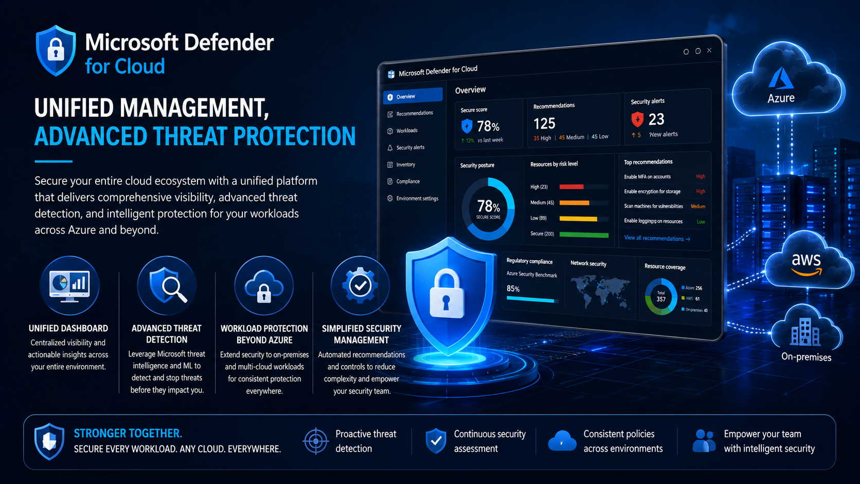 Microsoft Defender for Cloud - Unified Management, Advanced Threat Protection