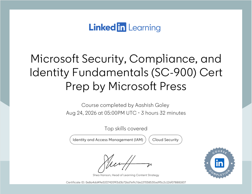 Microsoft Security, Compliance, and Identity Fundamentals (SC-900)