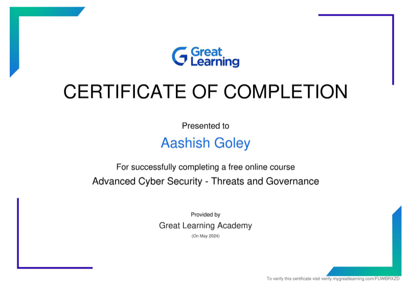 Advance Cybersecurity Aashish Goley