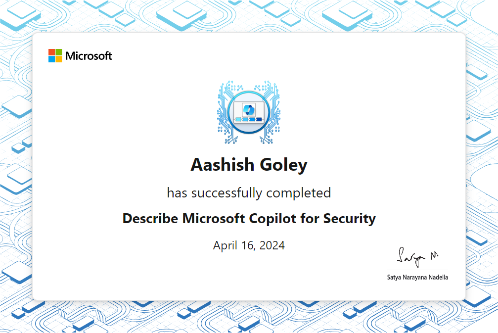 Describe Microsoft Copilot for Security Aashish Goley