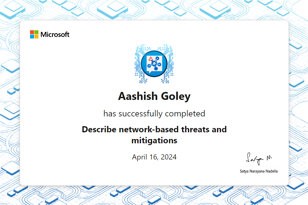 Describe network-based threats and mitigations Aashish Goley